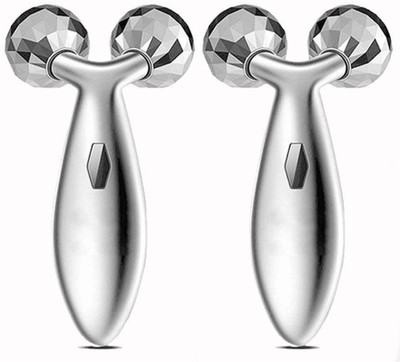 THTC PXO02 3D Shape Face & Body Roller Massager Pack Of 2 Massager(Silver)