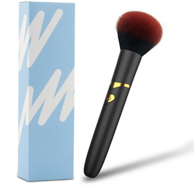 purvish Hidden in Stylish Makeup Brush Design for Private and Dual- Purpose Use 2-in-1 Discreet Vibrator & Face Massager(Golden_Shade)