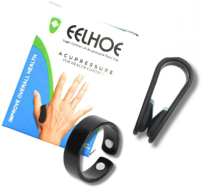 WYNX Sugar & BP Support Set – Acupressure Ring & Clip for Natural Wellness & Comfort Massager(Black)