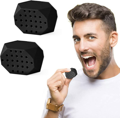 HASTHIP Jawline Exerciser Made Of Silicone Rubber Jawline Exerciser Tool for Men Women 45lbs Silicone Jaw Trainer Massager(Black)