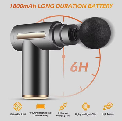 SOBO Lifelong Rechargeable Mini Massage Gun Lightweight Massager for Home ,Travel Full Body Deep Tissue Massage, Vibration Gun Massager For Full Body Pain Relief Massager(Grey)