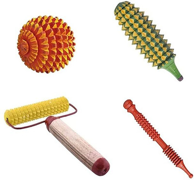 GMAcu Acupressure Exerciser Combo Sets Kit With Karela, Ball ,Jimmy And Mini Roller Massager - Pack of 4 Massager(Multicolor)