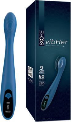 SKORE Vibher 9 Mode | LED Display | 60min Run Time | Waterproof | For Her Massager(Blue)