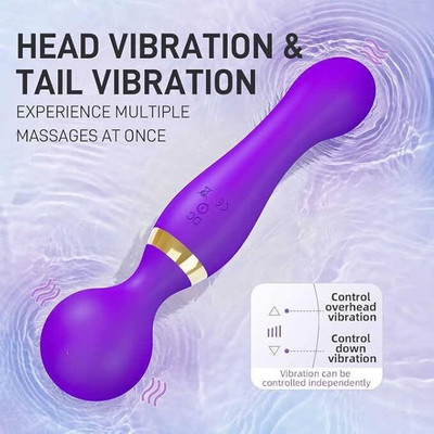 KTOSTON Handheld Dual Head Massager | Rechargeable Device Pain Relief and Relaxation | Electric Massager for Back Massager(Black)