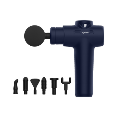 Lifelong LLGM117 Gun with 7 heads | 6 intensity speed levels Massager(Blue)