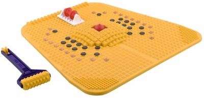 YKID ykid226 Acupressure Power Mat with Magnets and Pyramids for Pain Relief Foot Mat - 3000 Massager(Yellow)