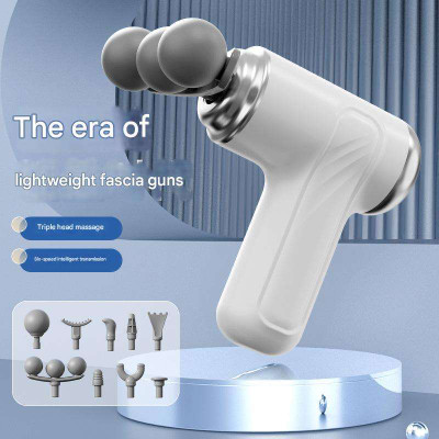 SOBO 3 Head Gun Massager for Full Body Pain Relief, 9 Massage Heads, 6 Speed, 3 Times More Powerful, Percussion Full Body Massager, Massage Machine Gun Massager(White)