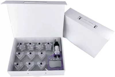 AL RAHMAT ™ 10pc Heart Shape and star Shape Plastic Cupping Cups of Cupping Set Plastic PC Vacuum Cupping Suction Cupping Massager(Black)