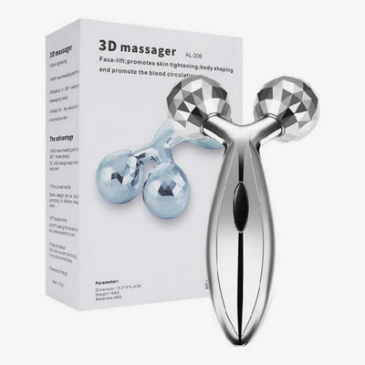 Elecsera 107 3D Manual Roller Massager 360 Rotate Massager (Silver) Massager(Silver)