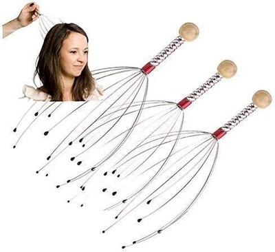 AcuFitness Head Massager-03 Head Scalp Neck Equipment Stress Release Massage Pack Off 3pc Massager(Silver)