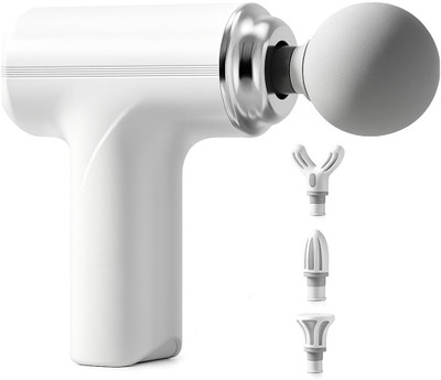 SOBO High Performance Massager Gun For Deep Tissue Pain Relief With Powerful Battery, 4 Massager Head, 6 Speed Setting, Percussion Full Body Massage Machine Gun Massager(White)