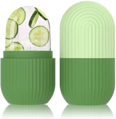 Akp FACE-1 Facial Ice Roller For Glowing & Tighten Skin Reusable Silicone Ice Roller Massager(Green)