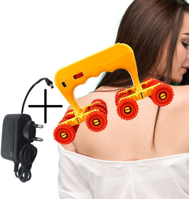 KTHC 16 acupressure wheel Roller with vibration and manual mode with power adopter for pain relief, blood circulation and relaxation. (corded and Cordless) Massager(combo pack of 2)