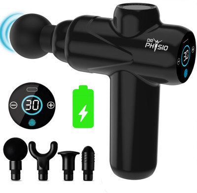 DR PHYSIO USA 1049 Touch Dynamo 3000mAh Battery Electric Full Body Pain Relief Massage Machine Gun Massager(Black)