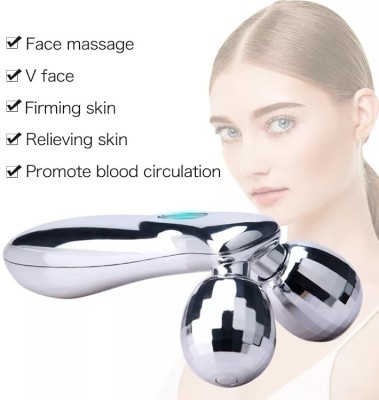 GFSU - GO FOR SOMETHING UNIQUE ND96 New 3D Y Shape Massager Roller Full Body Massage for Face Wrinkle Remover Massager(SIVER)
