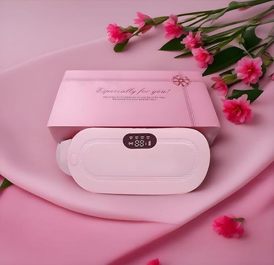 DESTRON ENTERPRISE Portable Cordless Heating Pad for Menstrual Cramp Relief Heating Pad for Stomach Belly Warmer Heating Pad with 4 Heat Levels 4 Vibration Modes Massager(Pink)