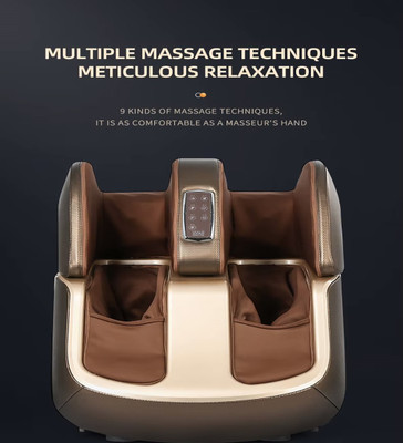 TENS Foot, Calf & Knee Massager Machine with Air Compression Kneading & Rolling Pain Relief Massage for Leg, Mild Heat 3 Pressure Intensity, 3 Massage For Home Use Massager(Brown)