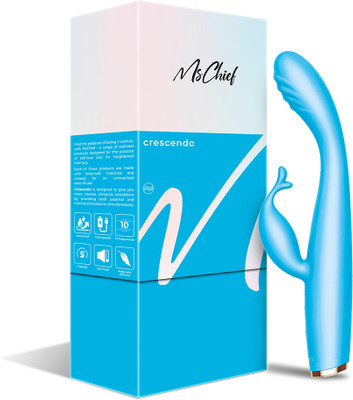 Mschief Crescendo Dual Sensual Vibrator | 5 Speed & 10 Frequencies | Waterproof Massager(Blue)