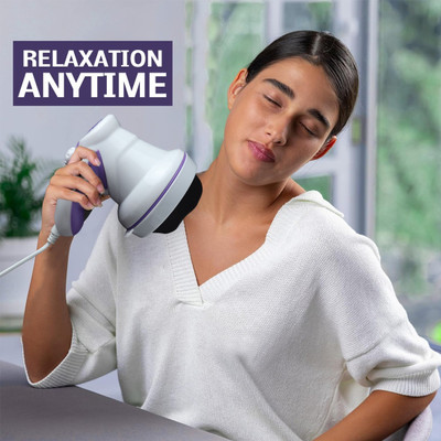 SOBO Electric Full Body Massager for Pain Relief With 3 Massage Heads Attachment Vibrating Body Manipol Massager(White, Purple)