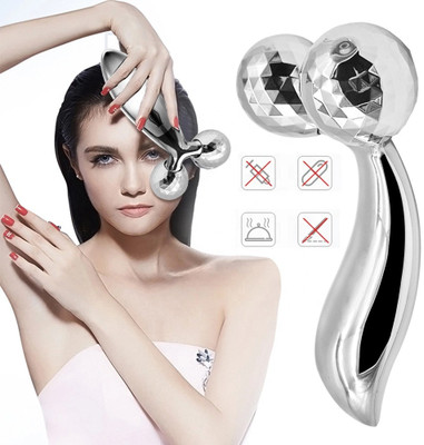 GABBU POP11 3D Facial Massage Roller Face Slimming Massager Massager(Silver)