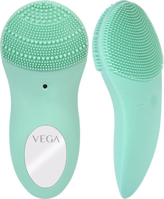 VEGA VHFC-02 3 In 1 Facial Cleanser With Sonic Vibration Technique For Cleansing, Exfoliation & Massaging, 120 Mins Runtime, 10 Adjustable Vibration Speed Settings & IPX 6 Washable Massager(Green)