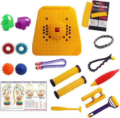 YKID massager170 Acupressure Foot Mat - Powermat 2000 With Pyramids and Magnets for Pain Relief Massager(Multicolor)