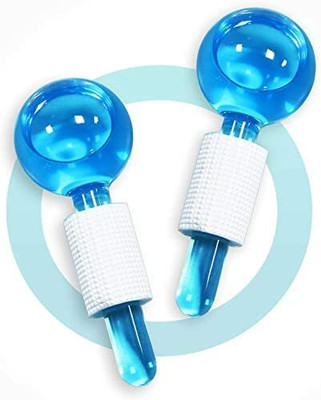 Luxafare Ice Globes Roller Ball Face and Neck Eye Circle with Handle Massager(Multi) Crystal Glass Roller Redness Face Wrinkle Remover 2PCS Ice Roller(Multicolor) Massager(Multicolor)