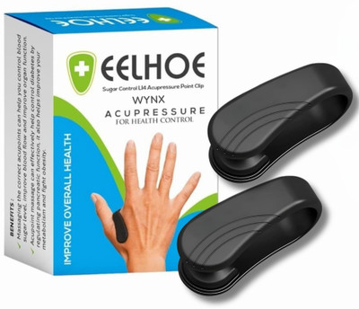 WYNX 2pc Sugar Control Acupressure Point Clip for Headache, Migraine Massager for Reducing Stress & maintain Blood Sugar Levels with Pinpoint Magnetic Clip Massager(Black)