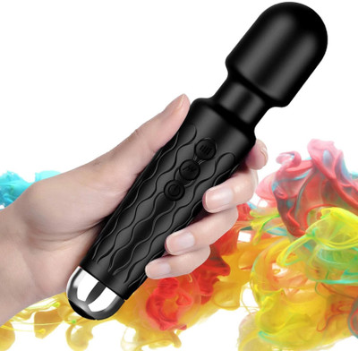 Gluri Cordless Personal Body Vibrator Massager for Women & Men 20 Modes & 8 Speed of Vibration Modes & Water Resistant Massager(Black)