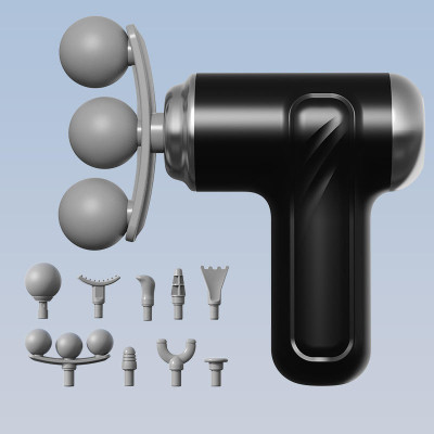 SOBO 3 Head Massage Gun for Full Body Pain Relief, 9 Massage Heads, 6 Speed Setting, 3 Times More Powerful, Percussion Full Body Massager, Massage Machine Gun Massager(Black)