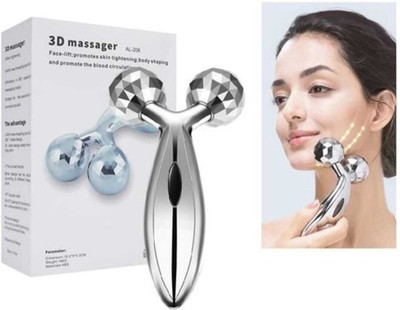 Mirnas Med 3D MASSAGER Y SHAPE-001 3D Face and Body Roller Y Shape Massager For Skin Tightening & Face (Silver) Massager(Silver)