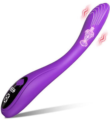 breckelle's Digital Display Skin Friendly 9 Frequency Vibration Modes Silicone USB Rechargeable Massager(Purple)