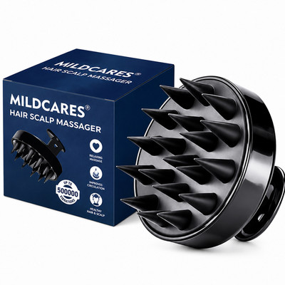 MILDCARES Scalp Scrubber & Exfoliator | Silicone Scalp Massager for Dandruff Removal