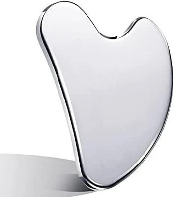 Livronic Steel Gua Sha Beauty Tool for Body,Neck,under Eyes Premium Gua Sha Firm Face Muscles, Reduce Puffiness, Facial Tension, Helps Lymphatic Drainage Massager(Grey)