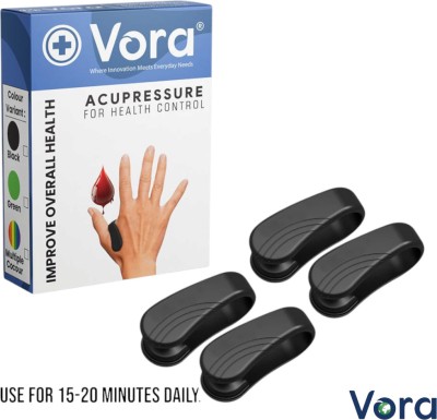 Vora Acupressure Hand Pressure Point Clip for Health Control - Black | Set of 4 | Hand Pressure Point Clip for Health Control / Set of 4 |Sugar Management Tool Massager(Black)