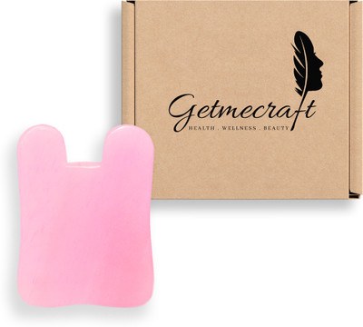 Getmecraft Rose Quartz Rabbit Shape Gua Sha Handmade Natural Rose Quartz Multi-shape Gua Sha GuaSha Scraping Massage Tool Massager(Pink)