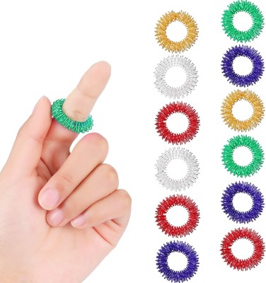 UN Enterprise Acupressure Finger Massage Sujok Ring - Set Of 12 Massager(Multicolor)