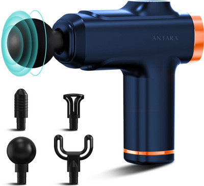AGEasy Pain Relief Compact Massage Gun 8 Speed, 4 Massage Heads, Rechargable USB Type - C, Handheld Massager(Blue)