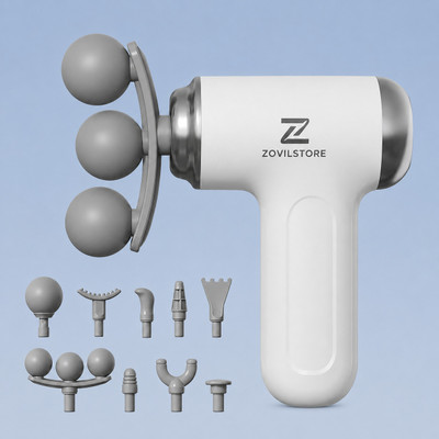 Zovilstore 9 In 1 Mini Gun Massager Machine for Pain Relief- Body,Neck,Shoulders,Arms &Feet Massager Portable Muscle Therapy for Pain Relief Fascia Massage Gun with 3 Heads Massager(Multicolor)