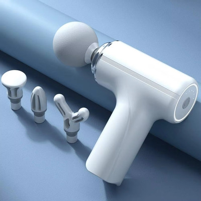 SOBO Handheld Massager Gun For Deep Tissue Pain Relief With Powerful Battery With 4 Massager Head, 6 Speed Setting, Percussion Full Body Massage Machine Gun Massager(Blue)