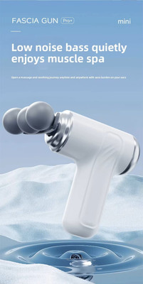 SOBO 3 Head Mini Massage Gun for Full Body Pain Relief, 9 Heads, 6 Speed Setting, 3 Times More Powerful, Percussion Full Body Massager, Massage Machine Gun Massager(White)