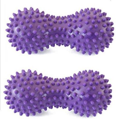 IRIS MB-061 Spiky Massage Ball Roller - Perfect for Plantar Fasciitis, Trigger Point, Deep Tissue, Myofascial Release - Designed to Relieve Stress and Relax Tight Muscles, Size: 15 cm x 7 cm Massager(Purple)