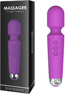 Dr. Patrick's Women Girls Personal wand massager 20 modes vibration Rechargeable P5 Washable long lasting battery strong vibration modes for true Massager Massager(Purple)