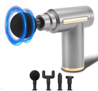 INVIGO FASICA GUN MASSAGER WITH 4 MASSAGER HEADS AND 6 SPEED MODE Massager(Grey)