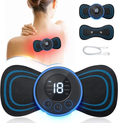 Trade Globe Magic Stickers Portable Mini Intelligent Electronic Massage For Work Rest Travel Pain Relief Wireless Vibrating Massager 8 Mode & 19 Strength Level Massager(Black)