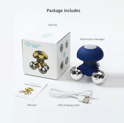 WunderVoX Mushroom Shape Wireless Hand-Held Massager Battery Operated-X22 Mushroom Shape Wireless Hand-Held Massager Battery Operated Massager(Blue)