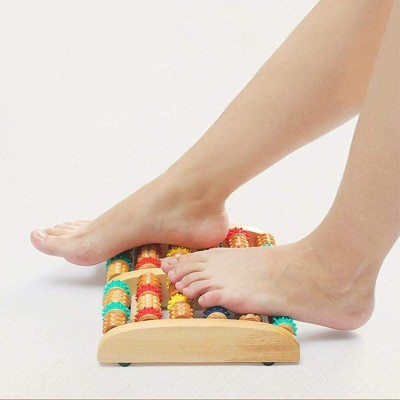 YKID massgerf002 Acupressure 6 Roller Solid Wood Foot & leg massager Massager(Multicolor)