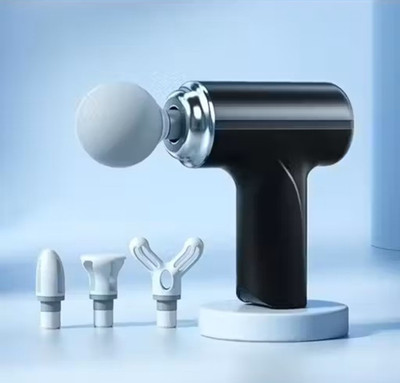 SOBO Rechargeable Massager Gun For Deep Tissue Pain Relief With Powerful Battery With 4 Massager Head, 6 Speed Setting, Percussion Full Body Massage Machine Gun Massager(Black)