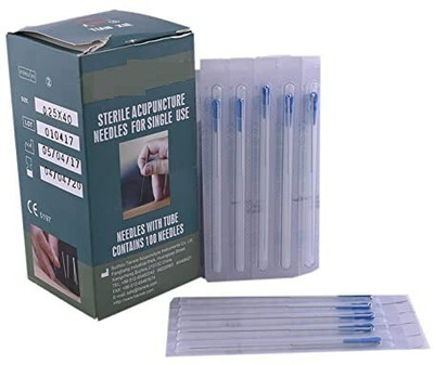 Bella Faccia Sterile Acupuncture Needles for Single Use (Size 0.25 x 40) -Pack of 100 Needle Sterile Disposable | Single Use Massager(White)