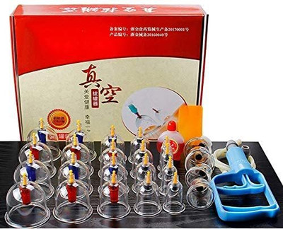 AcuFitness cupping set 24pc 24 Pcs Hijama acupuncture Massage Cans Cups Vacuum Cupping Kit Massager(Multicolor)